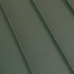 Close-up of green metal panels