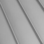 Close-up of metal roof panels