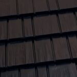 Close-up of black tile roof pattern