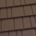 Close-up of brown roof tiles