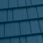 Blue metal roof tiles pattern