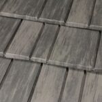 Close-up of textured gray roof tiles.