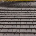 Close-up of tiled roof pattern
